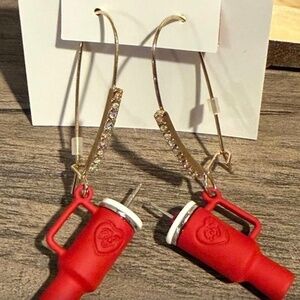 Betsy Johnson Red Tumbler Earrings